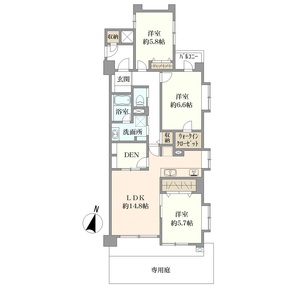 ライオンズヴィアーレ北綾瀬弐番館間取り図